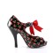 Pinup Couture  Cutiepie-07 - Black-Red Patent (Cherries Print)