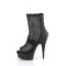 Delight-1006 - Black Faux Leather Mesh Matte