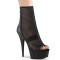 Delight-1006 - Black Faux Leather Mesh Matte