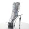 DELIGHT-1018HG - Silver Hologram Ostrich Pu Silver Chrome