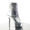 DELIGHT-1018HG - Silver Hologram Ostrich Pu Silver Chrome