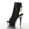 Delight-1018Rs - Black Velvet-Pewter Rhinestones/Pewter Chrome