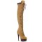 Delight-3000TL - Tan Nubuck Faux Leather Dark Brown Matte  