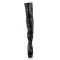 Delight-3017 Black Stretch PU Lace Up