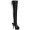 Delight-3017 Black Stretch PU Lace Up