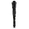 Delight-3023 - Black Stretch Patent/Black Lace Up