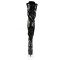 Delight-3023 - Black Stretch Patent/Black Lace Up