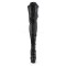 Delight-3023 - Black Stretch Pu/Black Matte Lace Up