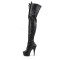 Delight-3023 - Black Stretch Pu/Black Matte Lace Up
