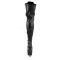 Delight-3023 - Black Stretch Pu/Black Matte Lace Up