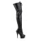 Delight-3023 - Black Stretch Pu/Black Matte Lace Up