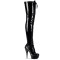 Delight-3023 - Black Stretch Patent/Black Lace Up
