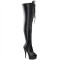 Delight-3023 - Black Stretch Pu/Black Matte Lace Up