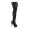 DELIGHT-3025ML - Black Pu Mesh Lace Black Matte