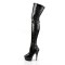 Delight-3050 - Black Stretch Patent on Black Lace Up