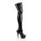 Delight-3050 - Black Stretch Patent on Black Lace Up