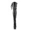 DELIGHT-3050 - Black Stretch Pu Black Matte Lace Up