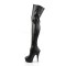 DELIGHT-3050 - Black Stretch Pu Black Matte Lace Up