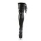 DELIGHT-3050 - Black Stretch Pu Black Matte Lace Up