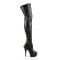 DELIGHT-3050 - Black Stretch Pu Black Matte Lace Up