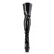 Delight-3063 - Black Stretch Patent/Black Lace Up