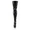 Delight-3063 - Black Stretch Patent/Black Lace Up