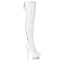 Delight-3063 - White Stretch Patent/White Lace Up