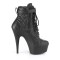 Delight-600-05 - Black Faux Leather Matte  