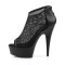 DELIGHT-600-12 - Black Pu Fishnet Black Matte