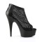 DELIGHT-600-12 - Black Pu Fishnet Black Matte