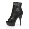 Delight-600-27LC - Black Faux Leather Fabric Matte