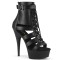 Delight-600-35 - Black Faux Leather Matte  