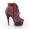 Delight-600TL-02 - Burgundy Nubuck Faux Leather Dark Brown Mat  