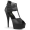 Delight-626 - Black Faux Leather Matte  