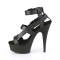 Delight-637 - Black Faux Leather Matte  