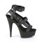 Delight-637 - Black Faux Leather Matte  