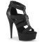 Delight-651 - Black Faux Leather Matte  