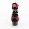 Delight-652-1 - Black Patent Red Fishnet