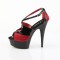 Delight-652-1 - Black Patent Red Fishnet