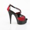 Delight-652-1 - Black Patent Red Fishnet