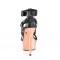 Delight-658 - Black Faux Leather Rose Gold Chrome  