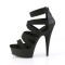Delight-659 - Black Faux Leather Matte  