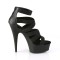 Delight-659 - Black Faux Leather Matte  