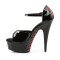 Delight-660Fh - Black Patent/Black (Red Lace)