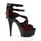 Delight-678Lc - Red Satin-Lace/Black Matte