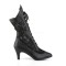 DIVINE-1050 - Black Faux Leather Satin Lace