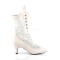 DIVINE-1050 - Ivory Faux Leather Satin Lace