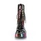 Emily-350 - Black Patent Rainbow Hologram with Hearts  