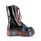 Emily-350 - Black Patent Rainbow Hologram with Hearts  