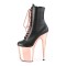 Flamingo-1020 - Black Faux Leather Rose Gold Chrome  